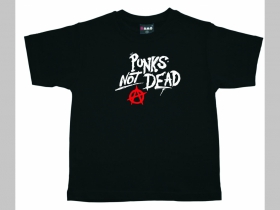 Punks not Dead  čierne detské tričko 100%bavlna Fruit of The Loom